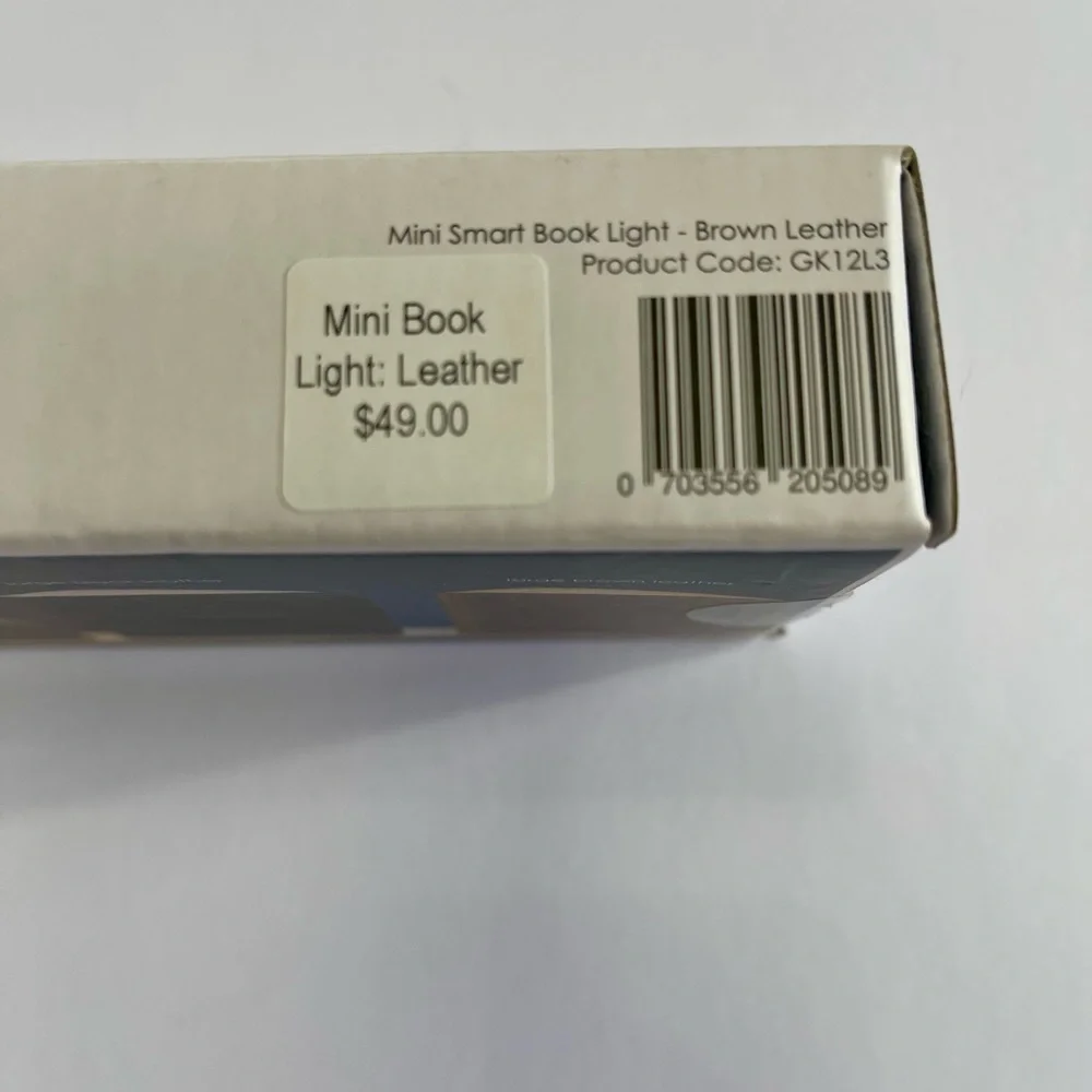 Foldable LED Book Lamp Rechargeable Mini Smart Light Brown Leather New